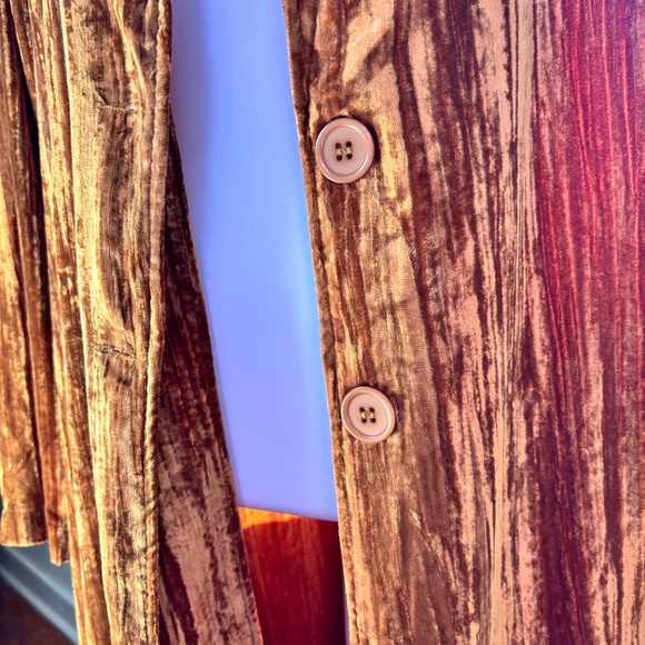 NWT Three Bird Nest City Walks Velvet Duster Coat in Camel Size S - Picture 4 of 5